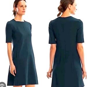 MM Lafleur The Emily Dress Womens 12 Green Workwear Career Office Pockets